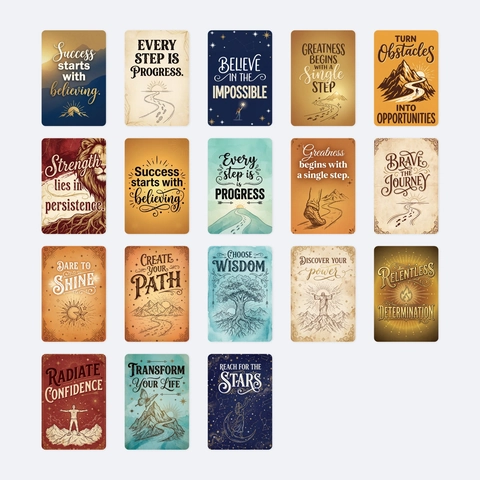 Vintage Motivational Quote Cards Artistic Retro Daily Inspiration Positive Affirmation Cards Set Wall Decor Cards