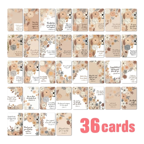 Biglietti di Versetti Biblici Ispiratori Floreali Vintage Minimalisti Biglietti per Incoraggiamento Preghiera Regalo
