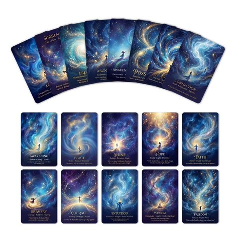 Spiritual Oracle Cards Collection Inspirational Scripture Bible Verse Quotes Postcards Aesthetic Nebula Wall Decor Cards
