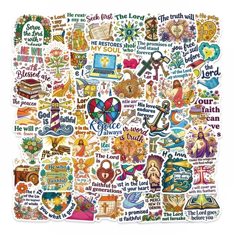 Christliche Bibelvers Inspirierende Aufkleber Wasserdichte PVC Religiöse Zitate Decals Für Laptop Wasserflasche Journal Deko