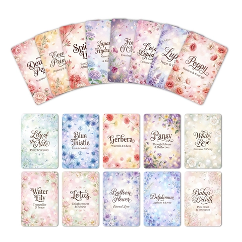 Blumen Bedeutung Karten Aquarell Florale Sprache Kunstkarten Botanische Illustration Grusskarten Für Scrapbooking DIY Dekoration Geschenk