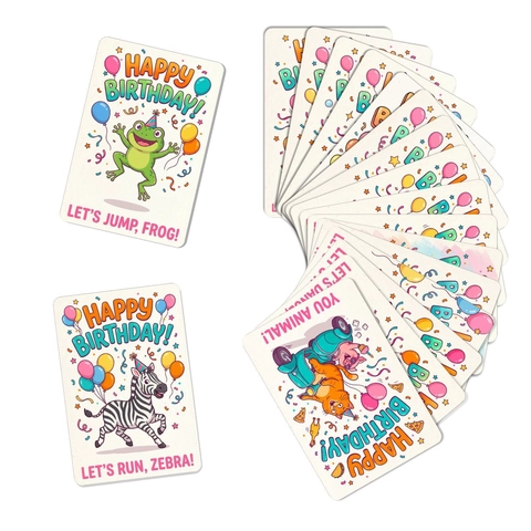 Biglietti d'Auguri Compleanno Tema Animali Cartoni Animati Assortiti Biglietti Messaggio in Cartoncino per Feste Bambini