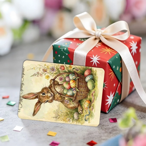 Vintage Easter Greeting Cards With Rabbit And Egg Illustrations For Spring Party Decorations Gift Cardboard Postcards