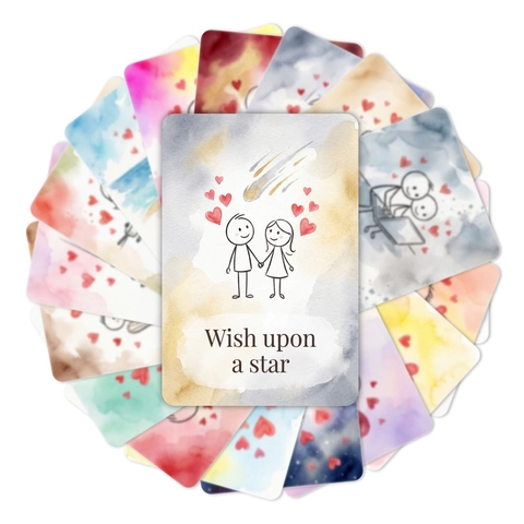 Minimalist Stick Figure Couple Greeting Cards Watercolour Design Valentine Day Anniversary Gift Coated Paper Note Cards
