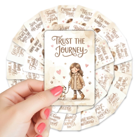 Watercolor Inspirational Encouragement Note Cards With Young Girl And Animal Illustrations For Positive Affirmations Warm Gift