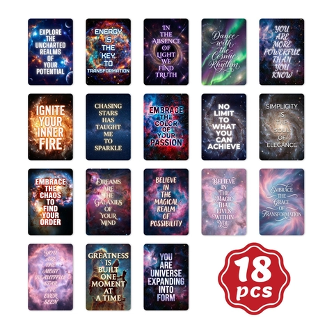 Biglietti d'Auguri Ispiratori Cielo Stellato Galassia Tema Nebulosa Carte di Affermazione Positiva per Casa Ufficio