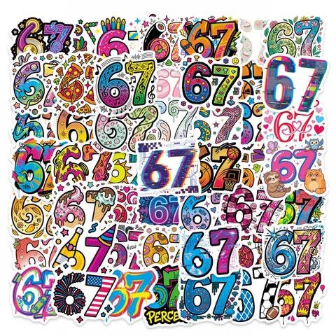 Nummer 67 Graffiti Aufkleber Wasserdicht Vinyl Decals Für Gepäck Wasserflasche Roller Laptop Schreibwaren Dekoration