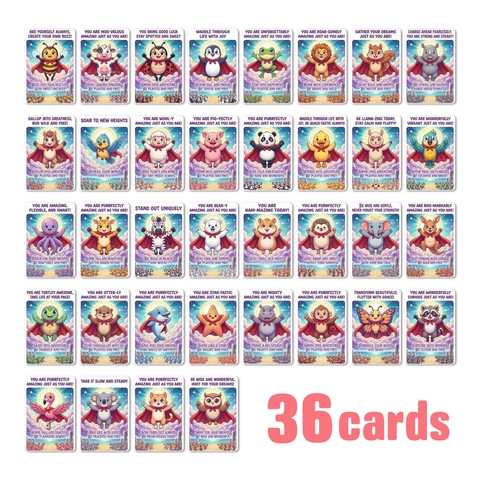 Animal Motivational Encouragement Cards Inspirational Affirmation Cards For Kids Students Gift Classroom Rewards Assorted