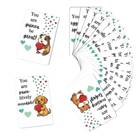 Cartes de Motivation Animaux Dessin Animé Avec Affirmations Positives Cadeau d'Encouragement Notes de Déjeuner Pour Enfants Style