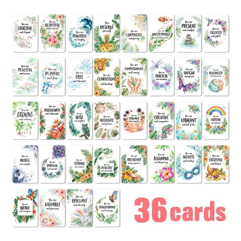 Watercolor Affirmation Cards Positive Inspirational Quotes Daily Encouragement Self Care Stationery Decorative Cards For Women