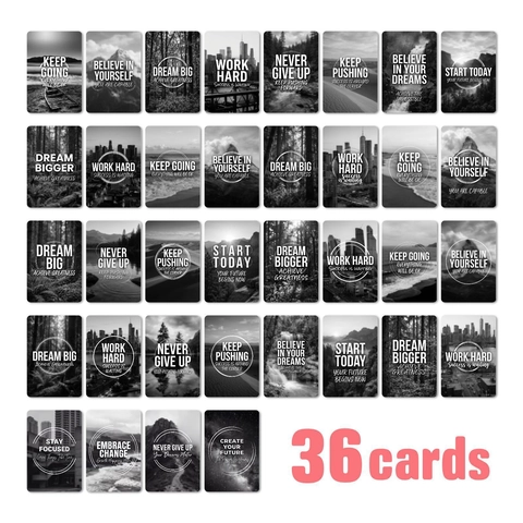 Inspirational Quote Cards Black Landscape Motivational Affirmation Cards For Office Desk Decor Stationery Gift