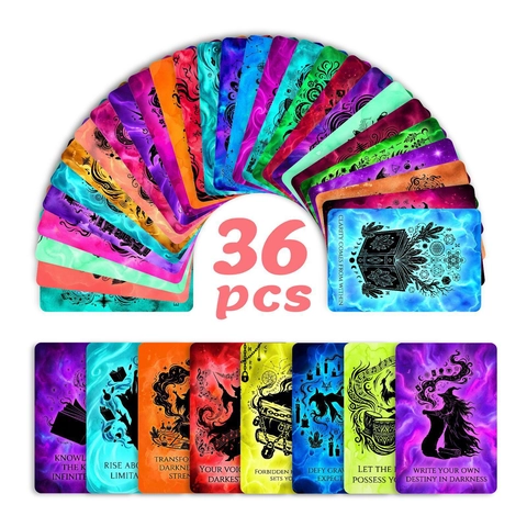 Witch Affirmation Cards Colorful Mystical Female Power Inspirational Word Cards Mystery Magical Cards Blessing Message Cards For Women