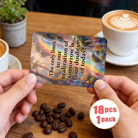 Tarjetas Motivacionales Estilo Impresionista Jardín de Cuentos de Hadas Paisaje Forestal Citas Positivas Tarjetas Inspiradoras Hogar Oficina Regalo
