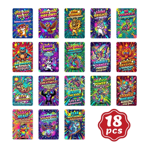 Set di Cartoline Motivazionali Vintage Pop Art Citazioni Animali Ispiratrici Postali per Decorazione Parete Regali