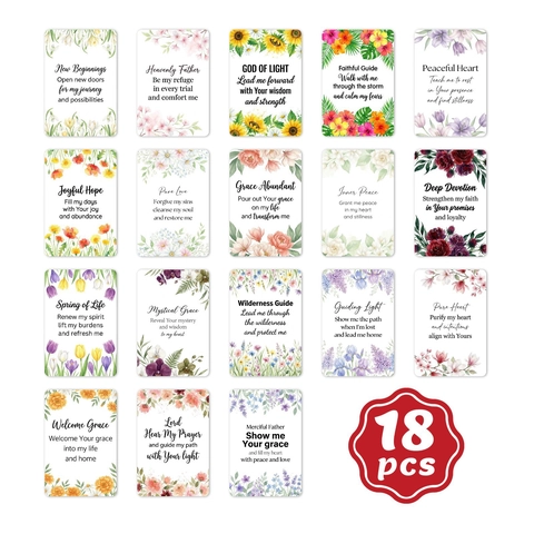 Tarjetas de Oración Inspiradoras de Flores de Acuarela Citas Motivadoras Bendición Escrituras Tarjetas de Felicitación Para Regalo Decoración