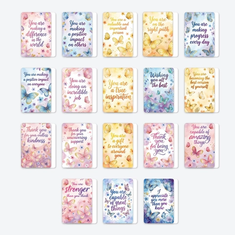 Watercolor Butterfly Inspirational Cards Healing Positive Quote Decorative Greeting Cards For Scrapbook Room Wall Decor