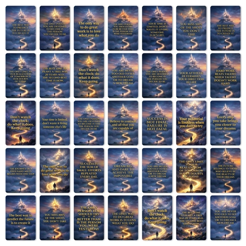 Lot de Cartes de Citations Inspirantes Paysage de Montagne Fantastique pour Décoration de Bureau Étudiant Cartes d'Affirmation Positive