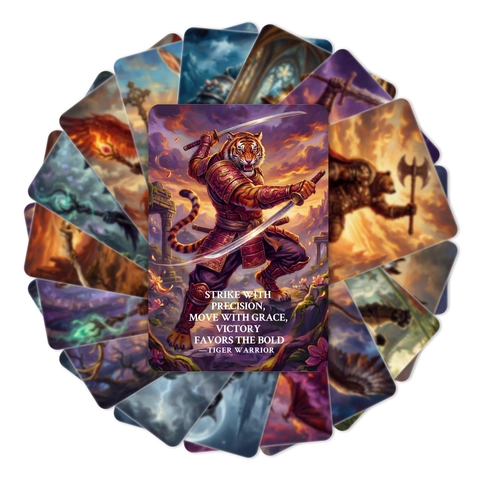 Fantasy Animal Warrior Inspirational Quote Art Cards Mini Motivational Posters For Wall Decor Home Office Classroom Gift