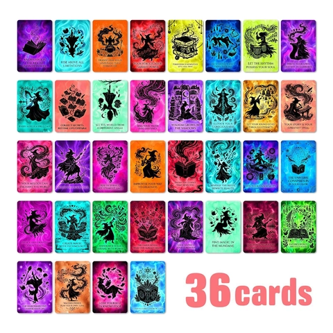 Witch Affirmation Cards Colorful Mystical Female Power Inspirational Word Cards Mystery Magical Cards Blessing Message Cards For Women
