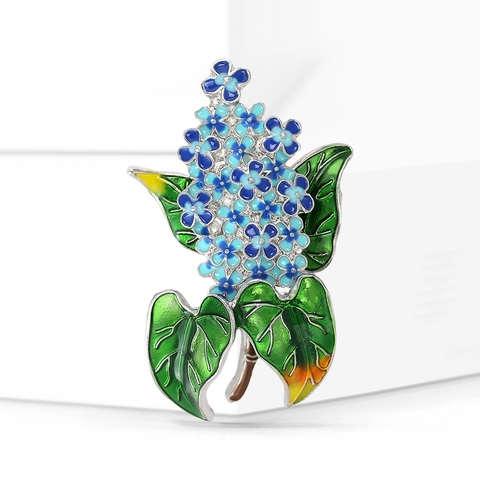 Retro Lilac Flower Brooch Alloy Enamel Drip Oil Plant Pin Vintage Style Jewelry Accessory For Women