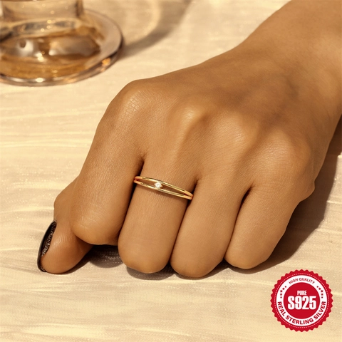 925 Sterling Silber Vergoldeter Ring Für Damen Minimalistisch Künstliche Perle Mondstein Zirkonia Stern Mondphase Verlobung Hochzeit Schmuck Geschenk