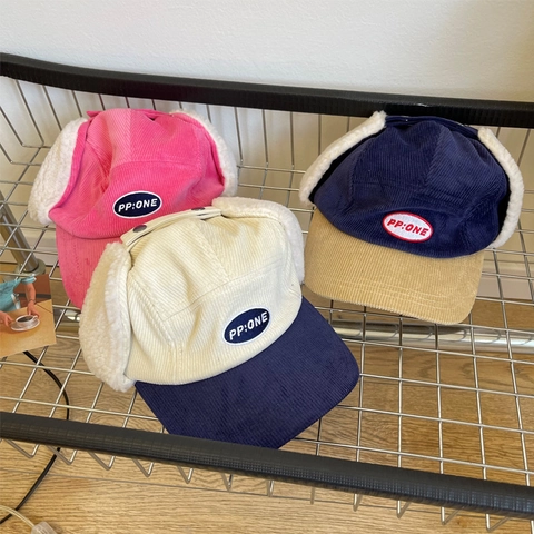 Gorro de Cazador de Pana Estilo Coreano Invierno Cálido a Prueba de Viento con Orejeras Sombrero de Esquí para Hombre Mujer Niños