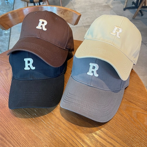 Casual Cotton Polyester Baseball Cap For Men Women Adjustable Letter R Embroidery Sun Hat Outdoor Sport Fashion Snapback