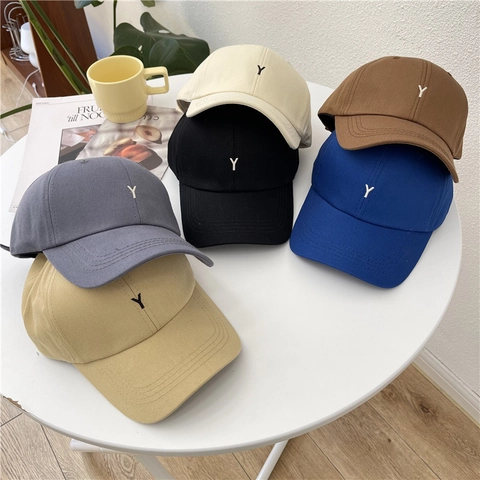 Berretto da Baseball Unisex in Misto Cotone Con Ricamo Lettera Y Regolabile Casual Protezione Solare Cappello Traspirante