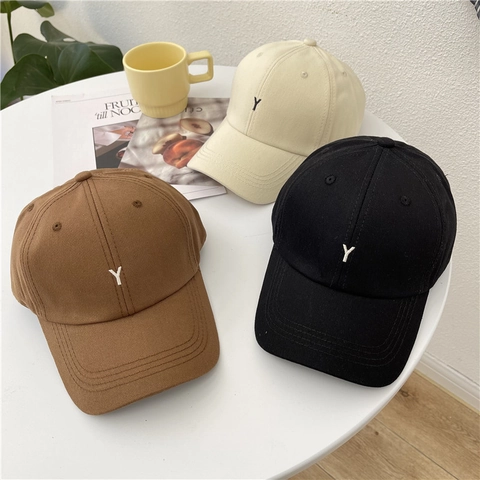 Berretto da Baseball Unisex in Misto Cotone Con Ricamo Lettera Y Regolabile Casual Protezione Solare Cappello Traspirante
