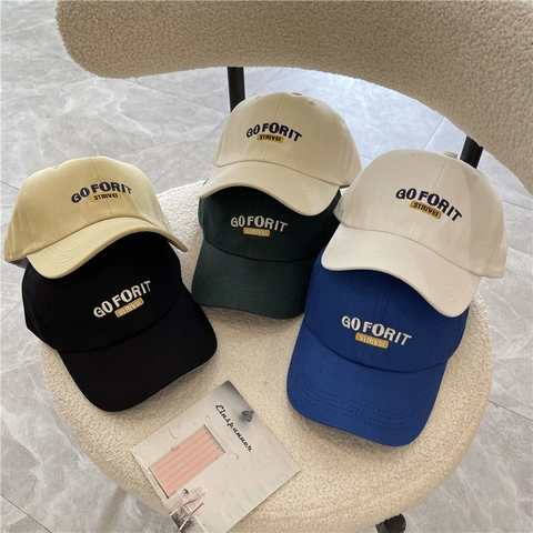 Gorra de Béisbol Unisex de Mezcla de Algodón y Poliéster con Letras Bordadas Ajustable Transpirable Protección Solar Deporte
