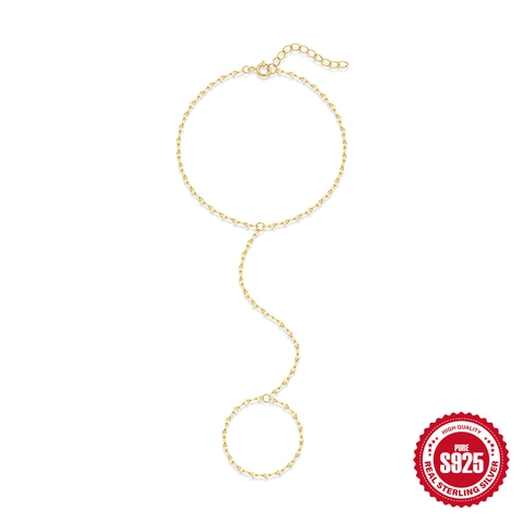 Tobillera con Anillo de Dedo del Pie de Plata de Ley 925 Bañada en Oro Cadena de Pie Minimalista con Lentejuelas Joyería de Playa Bohemia para Mujer Regalo