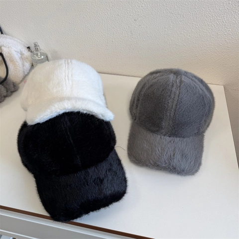 Gorra de Béisbol de Piel Sintética Suave Para Mujeres Hombres Invierno Cálido Ajustable Color Sólido Sombrero Snapback Casual