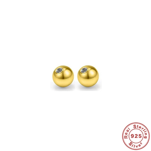 925 Sterlingsilber Gewinde Kugel Ersatz Piercing Ohrring Verschluss Körperschmuck Zubehör Für Herren Damen