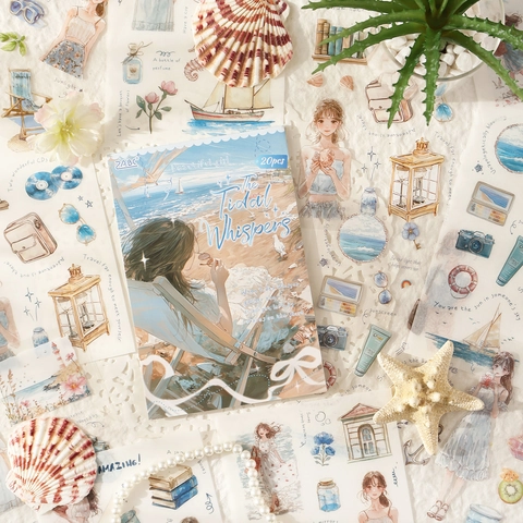 Eeuwig Geheim Vintage PET Washi Stickerboek Retro Meisje Bloemen Landschap Decoratieve Gestanste DIY Dagboek Scrapbooking Stickers
