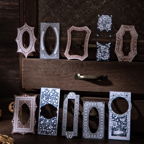 Vintage Barok Frame Stickers Voor Journaling Scrapbooking Narratieve Serie Flora Decoratief Papier PET Materiaal DIY Kunstbenodigdheden