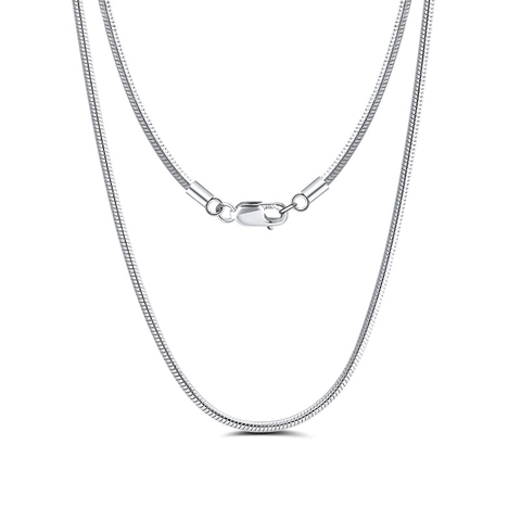 925 Sterling Silver Round Snake Chain Necklace Gold White Gold Plated Clavicle Chain Jewelry For Men Women