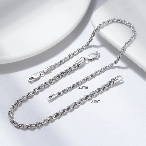 925 Sterlingsilber Seilkette Armband Geflochtener Twist Italienisches Design Schmuck Für Damen Herren Klassisches Silber Armband