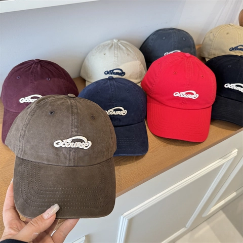 Gorra de Béisbol Vintage Con Letras Bordadas de Algodón Lavado Sombrero de Sol Ajustable Para Hombre Mujer Casual Deporte