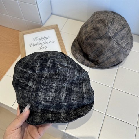 Vintage Mixed Color Pleated Cloud Beret For Women Artistic Newsboy Hat Soft Polyester Breathable Painter Cap Casual Sunshade Accessory