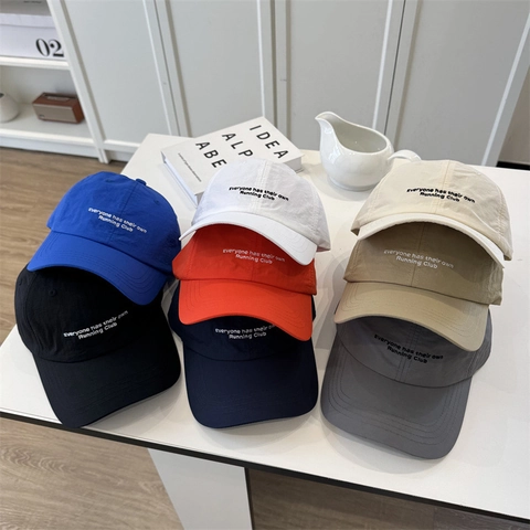 Gorra de Béisbol de Poliéster de Secado Rápido Unisex Con Bordado de Letras Running Club Gorra Deportiva Ajustable para Exterior