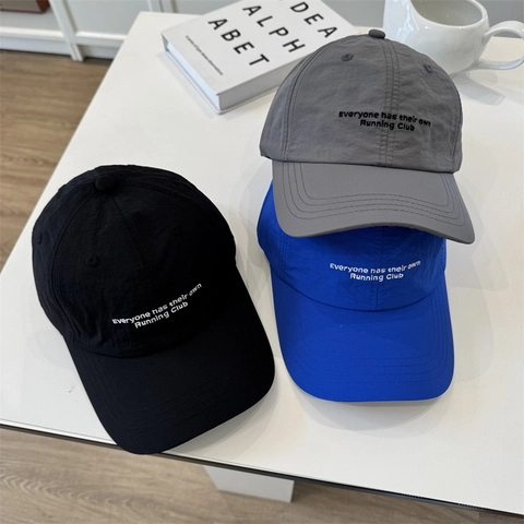 Gorra de Béisbol de Poliéster de Secado Rápido Unisex Con Bordado de Letras Running Club Gorra Deportiva Ajustable para Exterior