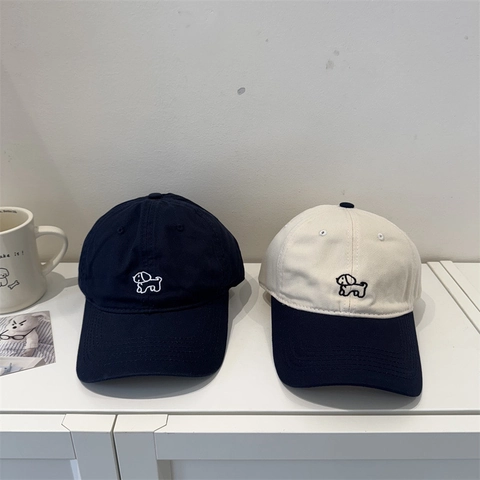 Gorra de Béisbol con Bordado de Perro Lindo Ajustable Copa Blanda Protección Solar Sombrero de Poliéster Deporte al Aire Libre Casual para Hombre Mujer