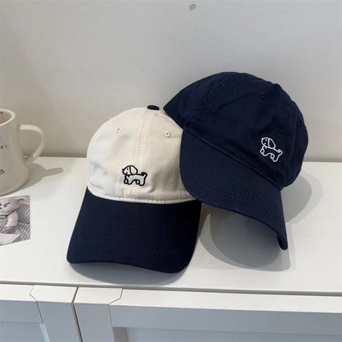 Gorra de Béisbol con Bordado de Perro Lindo Ajustable Copa Blanda Protección Solar Sombrero de Poliéster Deporte al Aire Libre Casual para Hombre Mujer