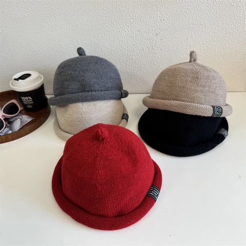 Unisex Gebreide Dockermuts Effen Kleur Opgerolde Rand Beanie Warme Wintermuts Zonder Rand Voor Heren Dames Casual Streetwear