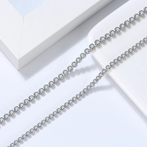 925 Sterling Silber Tennis Halskette Mit Funkelnden Zirkonia Elegante Verstellbare Kette Für Damen Braut Hochzeit Party Schmuck Geschenk