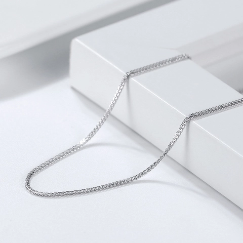 S925 Sterling Silver Chopin Chain Necklace Italian Cut Wheat Chain 14K Gold Rhodium Plated Hip Hop Jewelry For Men Women