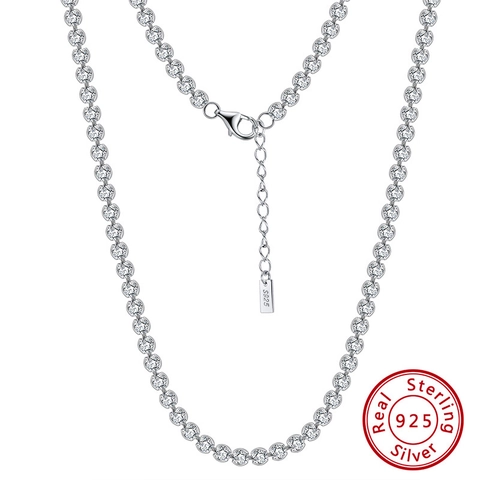 925 Sterling Silber Tennis Halskette Mit Funkelnden Zirkonia Elegante Verstellbare Kette Für Damen Braut Hochzeit Party Schmuck Geschenk