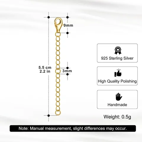 925 Sterling Silver Extension Chain DIY Jewelry Finding Minimalist Polished O-Chain Extension For Necklace Bracelet Unisex Fashion Accessory