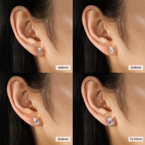 GRA Minimalist 925 Sterling Zilver Moissaniet Oorknopjes Voor Dames Glanzend Waterdruppel Peervorm Verguld Hypoallergeen Fijne Oorstekers Sieraden Cadeau