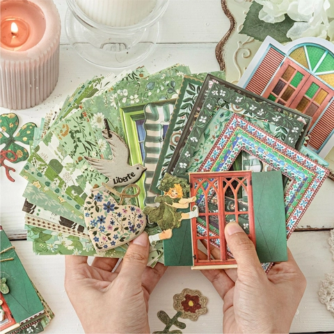 Vintage Garden Post Office Series Scrapbooking Paper Stickers Kit DIY Journaling Material Floral Pastoral Junk Journal Supplies